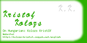 kristof kolozs business card